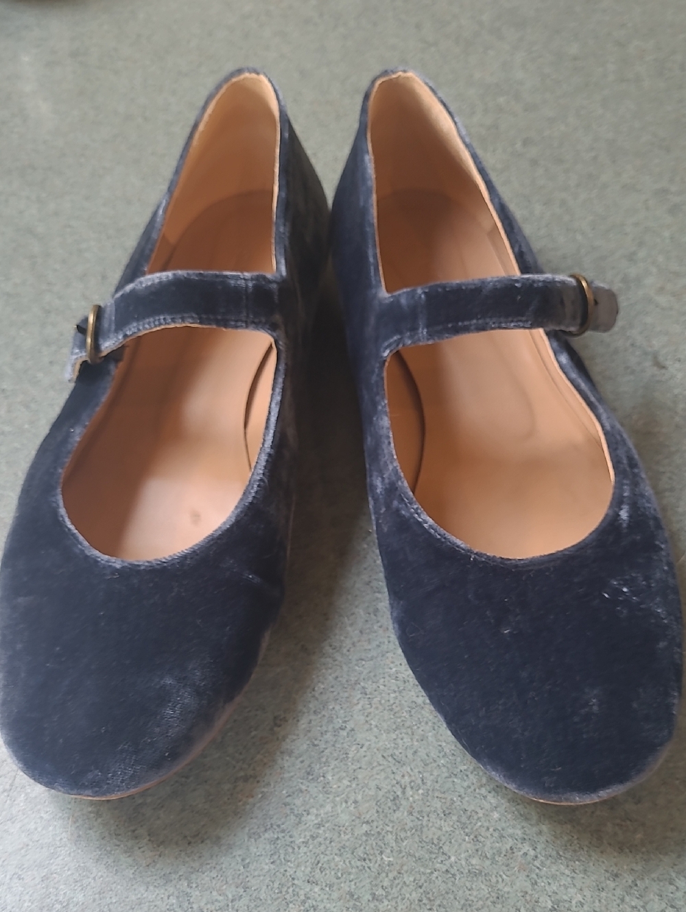 Sundance Navy Velvet Mary Jane Flats